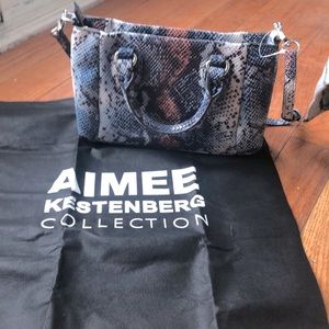 Amy Kestenberg multi blue snake print purse/satchel/crossbody